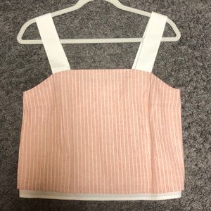 Club Monaco Loose Fitting Linen Crop Top